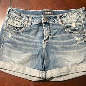 Silver jeans shorts